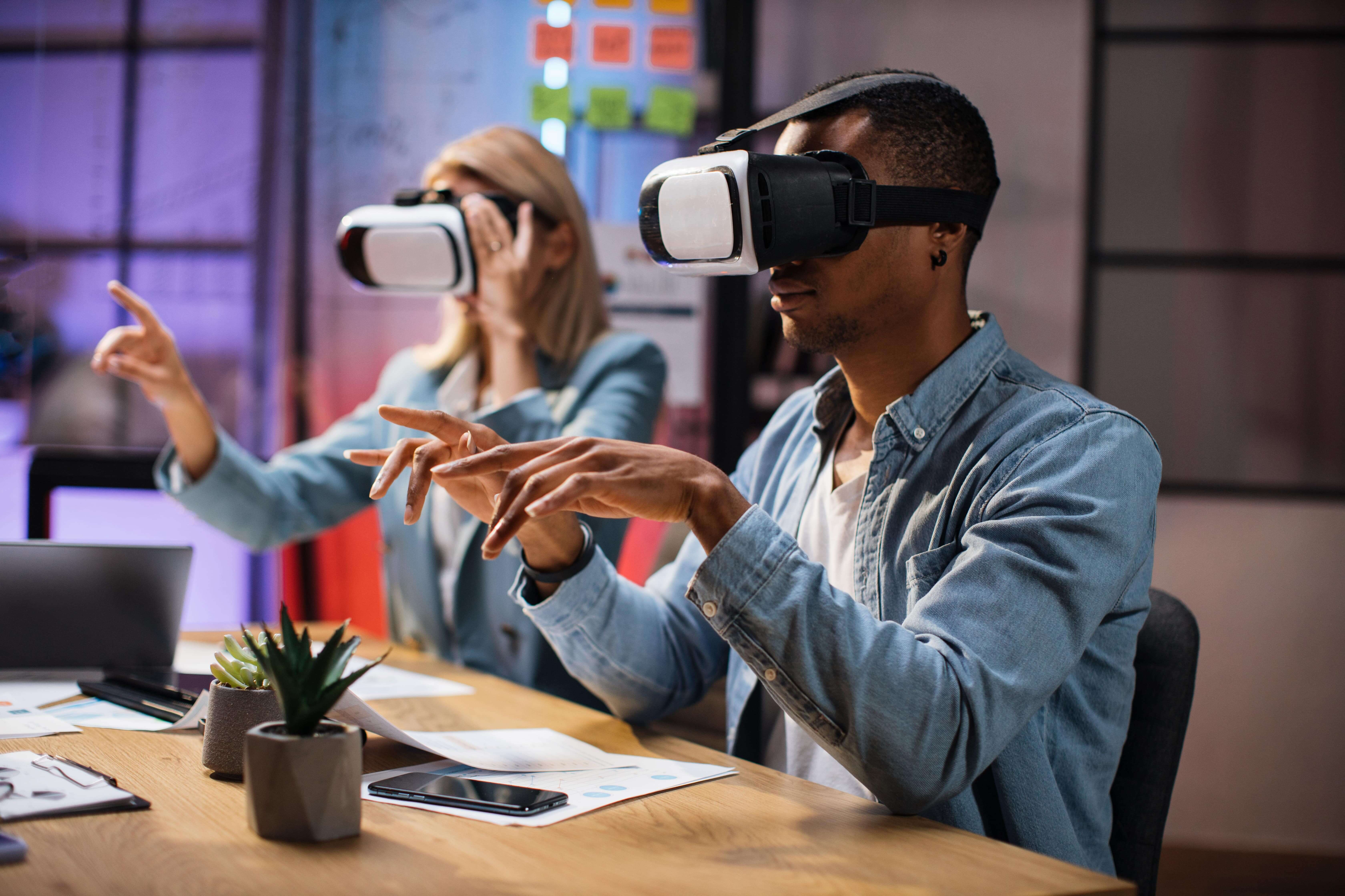 Utilisation d'un casque VR dans une entreprise